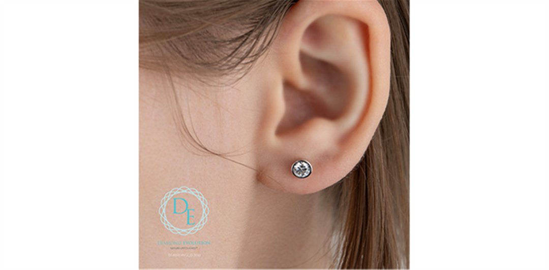 10K White Gold Bezel Set Round Lab Diamonds Stud Earrings
Total Diamo