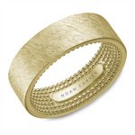 Load image into Gallery viewer, Men's Yellow Gold Flat Band with Diamond Brushed Finish