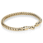 Load image into Gallery viewer, Gold Carbon Fibre Round Franco Bracelet 
Length: 8.5&quot;
