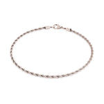 Load image into Gallery viewer, Rose Stainless Steel Rope Anklet 
Length: 9&quot;
Width: 3mm
Finish: Pol
