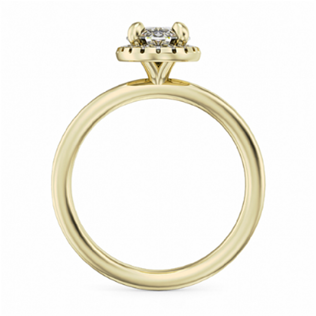 Yellow Gold Hidden Halo Diamond Semi-Mount