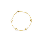 Load image into Gallery viewer, 10K Yellow Gold Clover Open Link Bracelet
Bracelet Width: 1.1mm
Leng