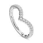 Load image into Gallery viewer, Lady's White Gold Curved Prong Set Diamonds Band
Diamond Shape: Round
