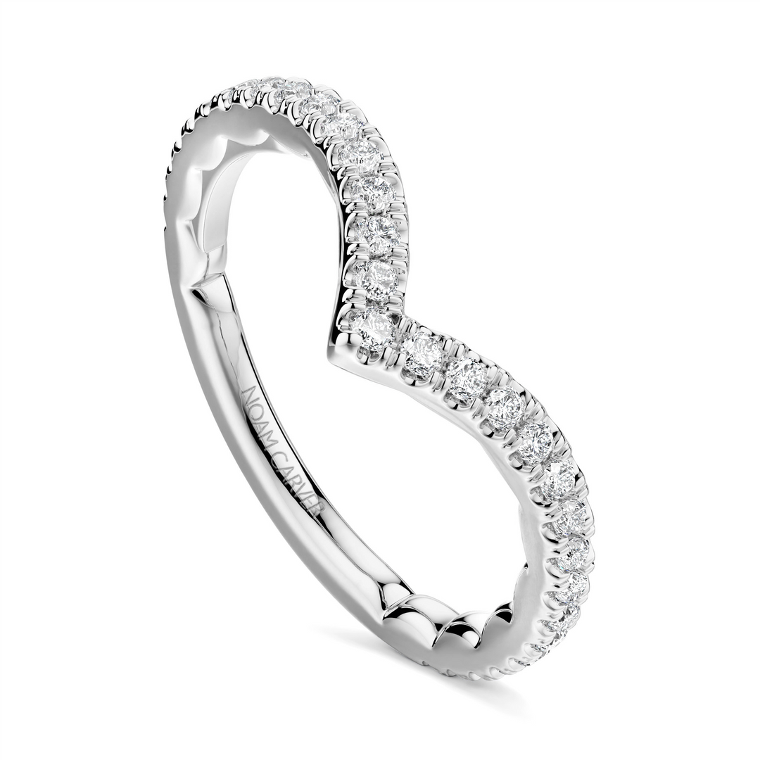 Lady's White Gold Curved Prong Set Diamonds Band
Diamond Shape: Round