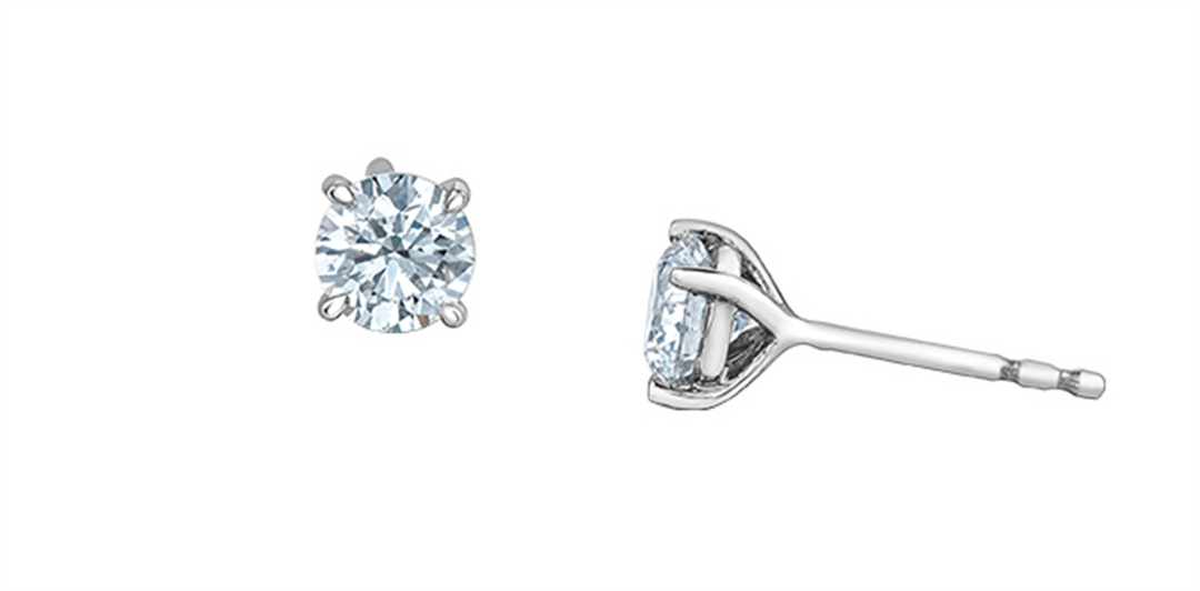 14K White Gold Lab Diamonds Stud Earrings