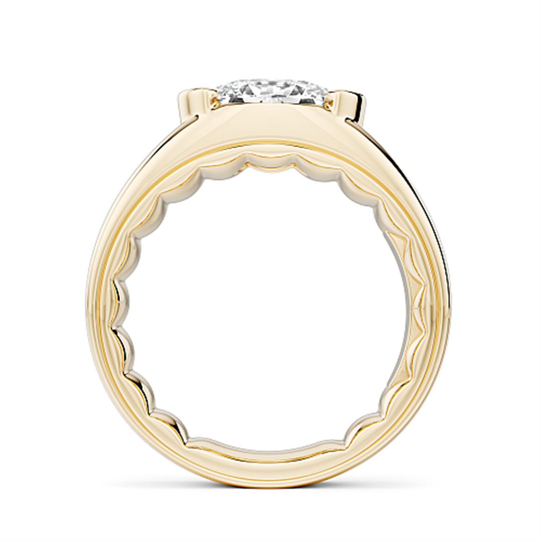Yellow Gold Solitaire Diamond Engagement Ring Semi-Mount
Fits Centre: