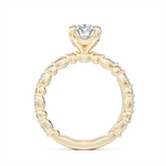 Load image into Gallery viewer, Yellow Gold Side Stones Diamond Engagement Ring Semi-Mount
Fits Centr