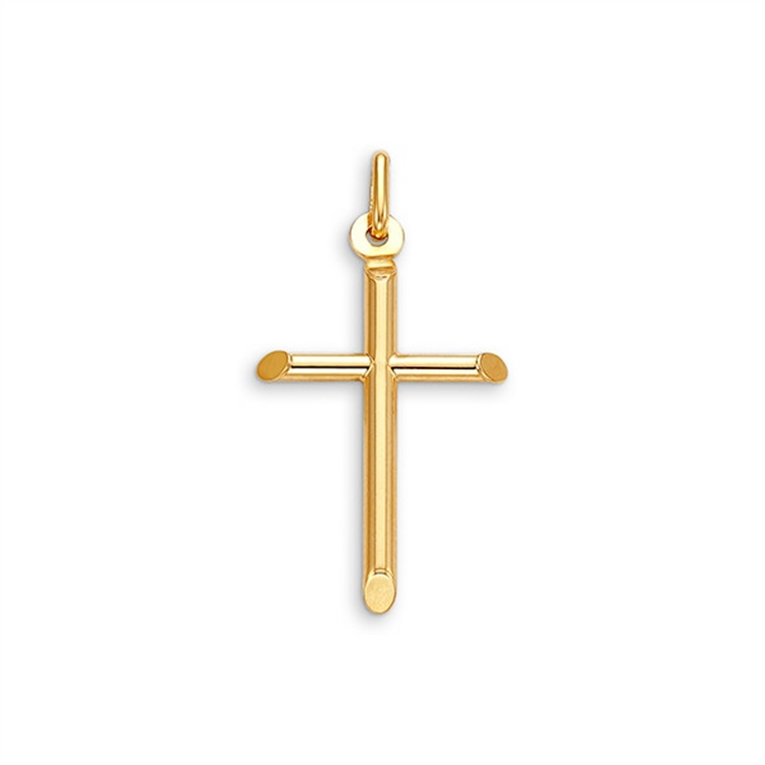 10K Yellow Gold Polished Cross Religious Pendant 
 
Length: 34.5mm