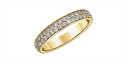 Lady's 10K Yellow Gold Bead Set Diamonds Band
Diamond Shape: Round
T