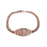 Load image into Gallery viewer, Rose Stainless Steel Medical Alert Curb Bracelet 
Length: 7.25&quot;
Widt
