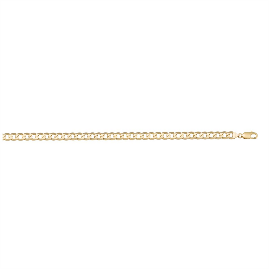 18K Yellow Gold Solid Curb Chain 
Length: 18"
Width: 3mm
Finish: Po