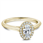 Load image into Gallery viewer, 14K Yellow Gold Halo Oval Diamond Engagement Ring
