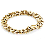 Load image into Gallery viewer, Gold Stainless Steel Miami Cuban Bracelet 
Length: 8.5&quot;
