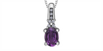 Load image into Gallery viewer, 10K White Gold Polished Amethyst Diamonds Pendant Necklace

PENDANT
