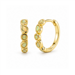 Load image into Gallery viewer, Sterling Silver Yellow Gold Vermeil Round Opals Huggie Earrings
Prima