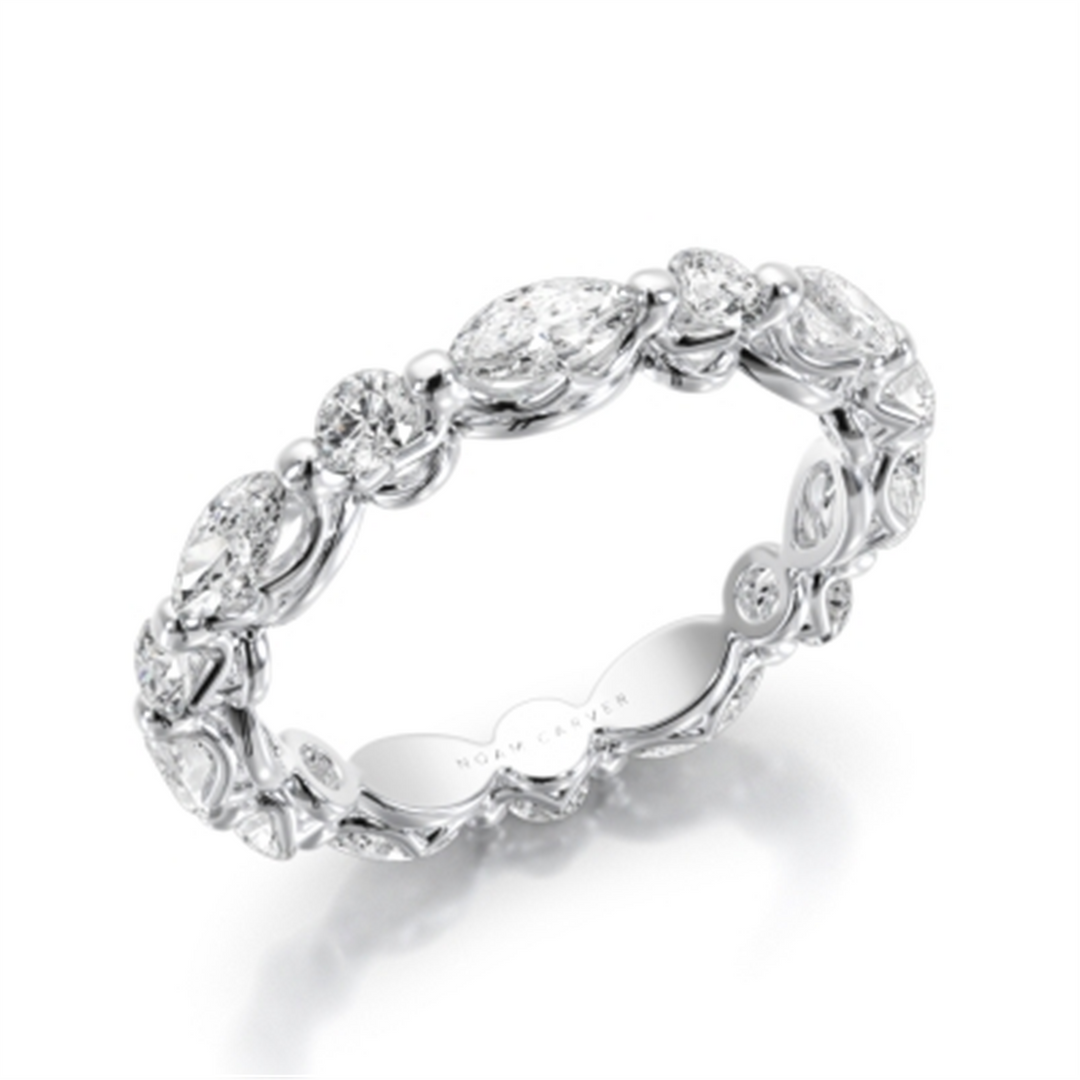 Lady's White Gold Prong Set Eternity Lab Diamonds Band
Diamond Shape: Marquise, Round