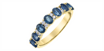 Load image into Gallery viewer, 10K Yellow Gold Single Row Sapphires and Diamonds Band
Primary Stone:
