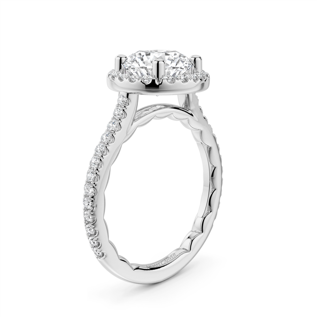 White Gold Halo Diamond Engagement Ring Semi-Mount
Fits Centre: 2.00c