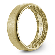 Men's Yellow Gold Bevel Band with Diamond Brushed Finish 
Top Width: