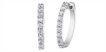 Load image into Gallery viewer, 10K Yellow Gold Diamonds Medium Hoop Earrings
