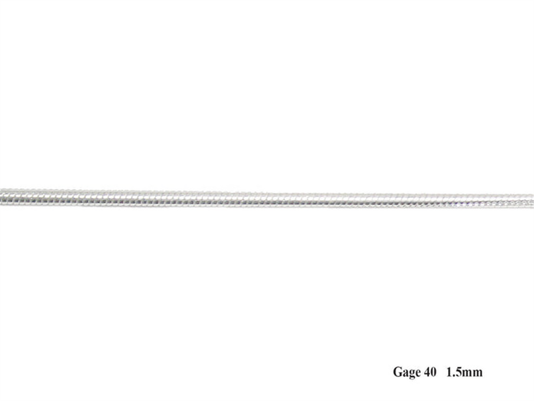 Sterling Silver White Snake Chain 
Width: 1.5mm
Length: 18"
