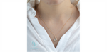 Load image into Gallery viewer, 10K White &amp; Yellow Gold Lab Diamond Teardrop Dancing Stone Pendant Nec
