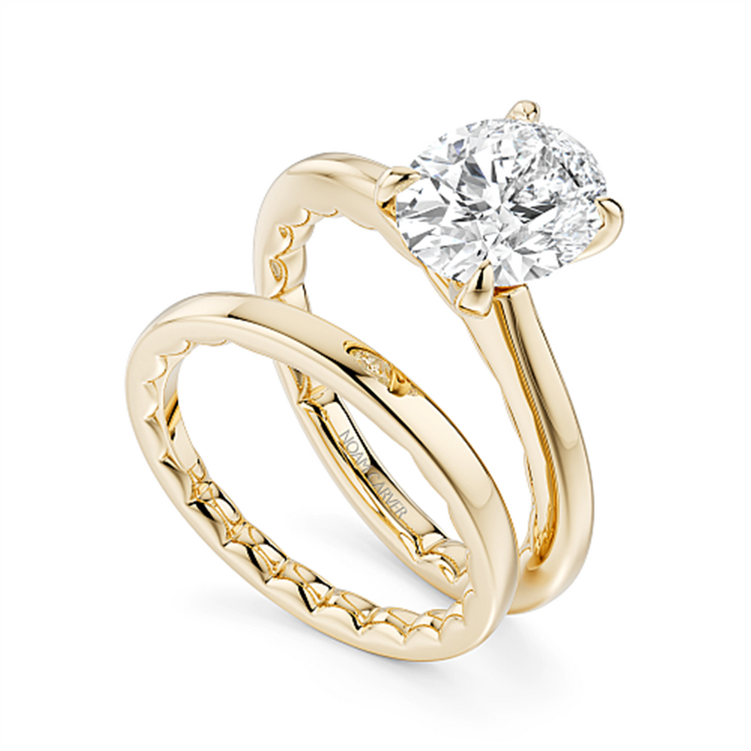 Yellow Gold Solitaire Diamond Engagement Ring Semi-Mount
Fits Centre: