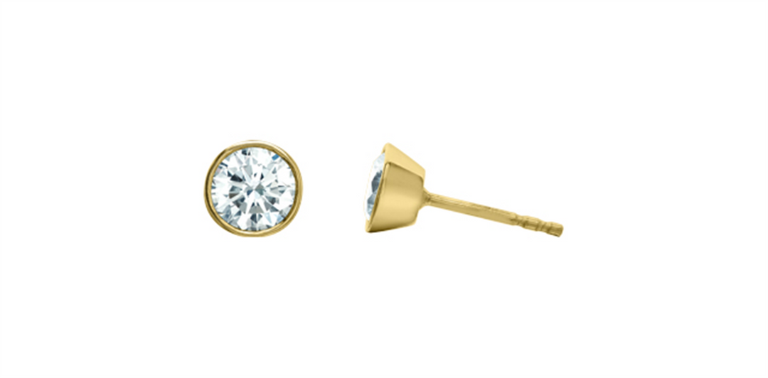 10K Yellow Gold Bezel Set Round Lab Diamonds Stud Earrings
Total Diam