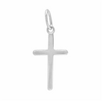 Load image into Gallery viewer, Sterling Silver White Polished Cross Religious Pendant 
Length: 31mm