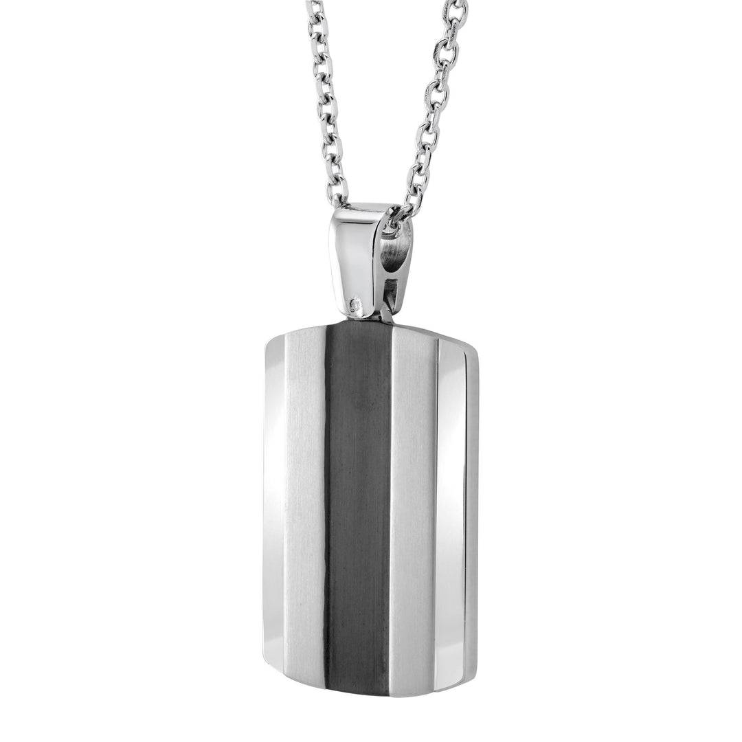 Multi-Finish Stainless Steel Dog Tag Necklace