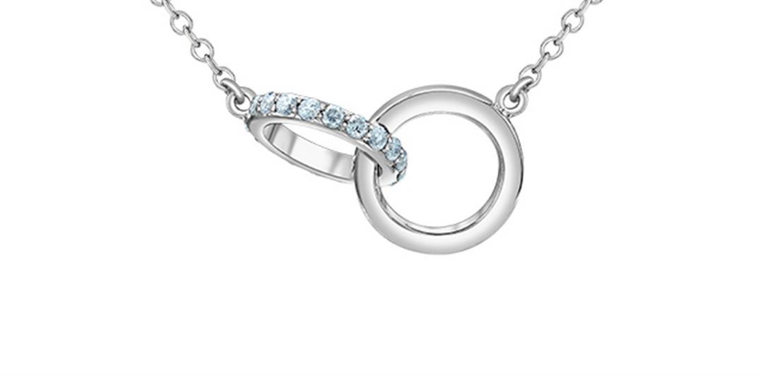 White Sterling Silver Double Rings Polished Pendant Necklace

PENDAN