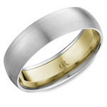 Load image into Gallery viewer, Men's White &amp; Yellow Gold Domed Band with Satin Finish 
Top Width: 6