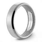 Load image into Gallery viewer, Men's White Gold Bevel Band with Polished Finish 
Top Width: 6.5 mm