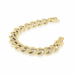 Load image into Gallery viewer, Gold Stainless Steel Curb Bracelet 
Length: 8.5&quot;
