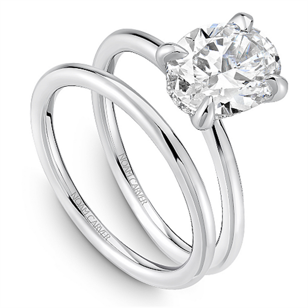 White Gold Hidden Halo Diamond Engagement Ring Semi-Mount
Fits Centre