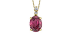 Load image into Gallery viewer, 10K Yellow Gold Polished Garnet Diamonds Pendant Necklace

PENDANT
