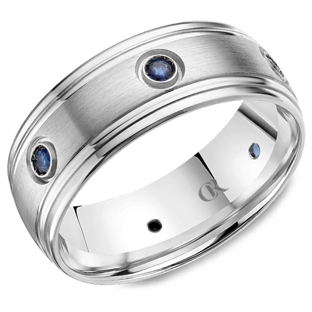 Men's White Gold Domed Diamond Band 
Total Diamonds: 0.27cttw
Top Wi