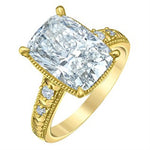 Load image into Gallery viewer, 14K Yellow Gold Vintage Cushion Lab Diamond Engagement Ring
Centre St