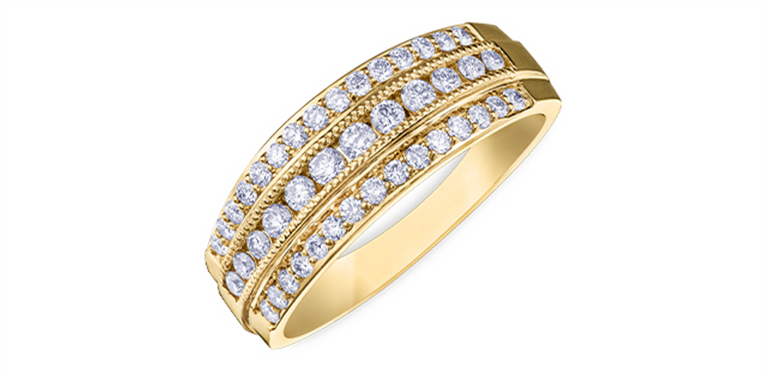Lady's 10K Yellow Gold Vintage Diamonds Band
Diamond Shape: Round
To