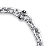 Load image into Gallery viewer, White Sterling Silver U-Link Chain 
Top Width: 7.5mm
Length: 7&quot;
