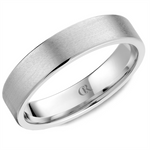 Load image into Gallery viewer, Men's White Gold Flat Band with Satin Finish 
Top Width: 5 mm
Ring S