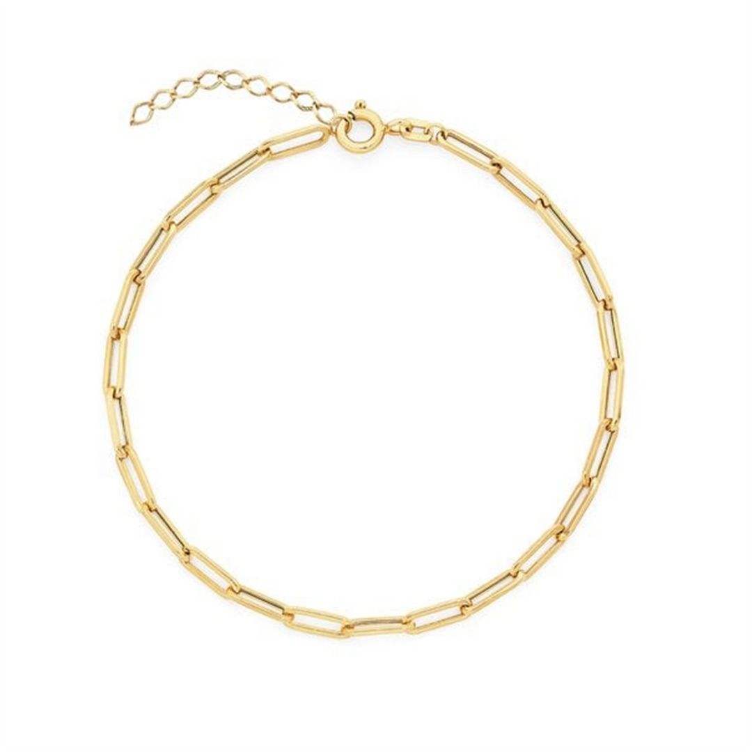 10K Yellow Gold Paperclip Bracelet
Bracelet Width: 1.7mm
Length: 6.5