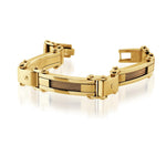 Load image into Gallery viewer, Gold Stainless Steel Cable Fancy Link Bracelet 
Length: 8&quot; + 1&quot;
