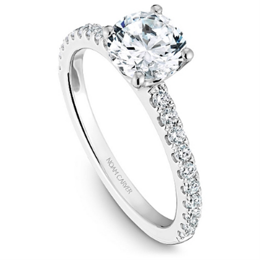 White Gold Side Stones Diamond Semi-Mount