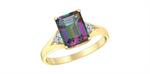 Load image into Gallery viewer, 10K Yellow Gold Mystic Topaz and Diamonds Ring
Primary Stone: Emerald
