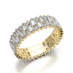Load image into Gallery viewer, Lady&#39;s Yellow Gold Prong Set Eternity Lab Diamonds Band
Diamond Shape: Baguette, Round
