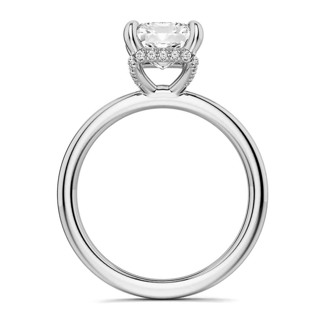 White Gold Hidden Halo Diamond Engagement Ring Semi-Mount
Fits Centre