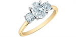 Load image into Gallery viewer, 14K Yellow &amp; White Gold 3 Stone Oval Lab Diamond Engagement Ring
