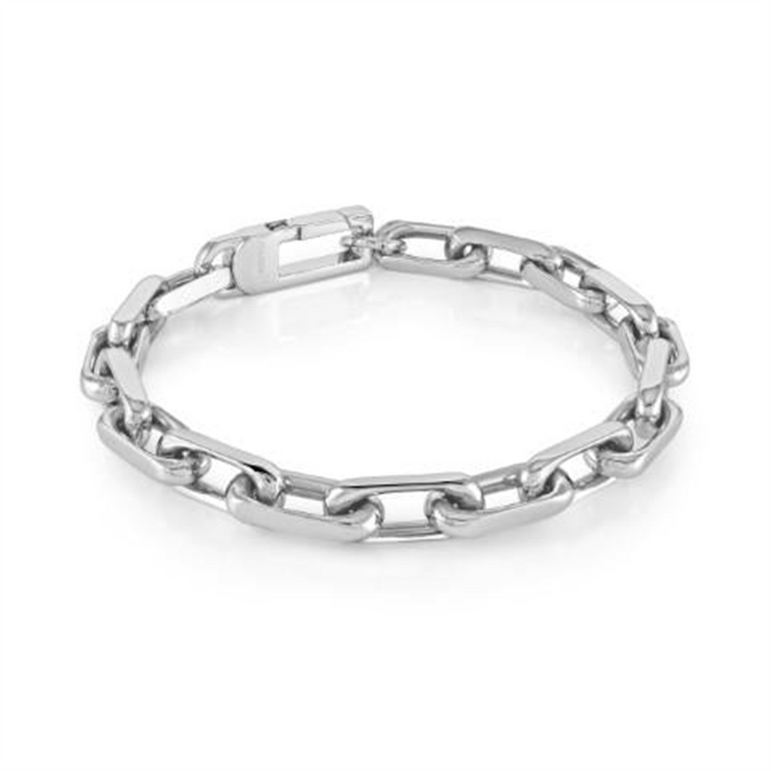 Steel Stainless Steel Oval Link Bracelet 
Length: 8.25"
Width: 7mm