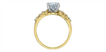 Load image into Gallery viewer, 14K Yellow &amp; White Gold Modern Radiant Lab Diamond Engagement Ring
Ce